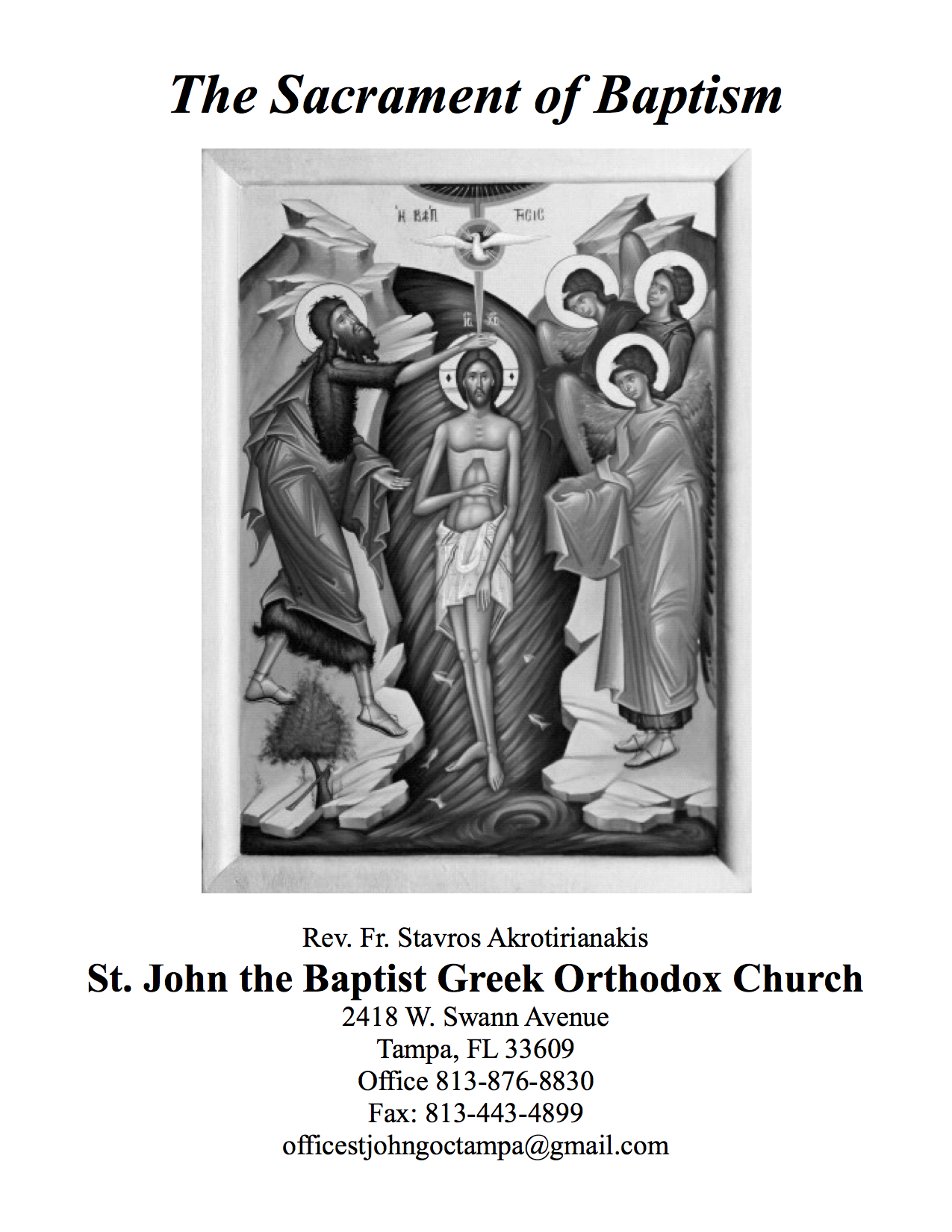 Baptisms Saint John the Baptist Greek Orthodox Church